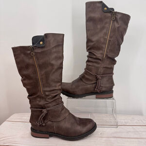 Patrizia Spring Step Museropett Tall Boots Chocolate Brown Faux Fur Lined 10